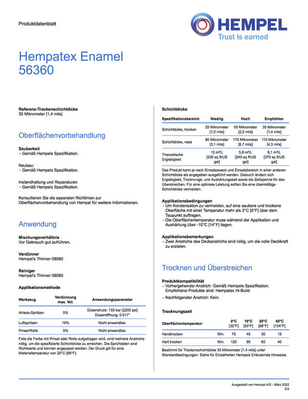 Hempatex Enamel 56360 Dunkelblau