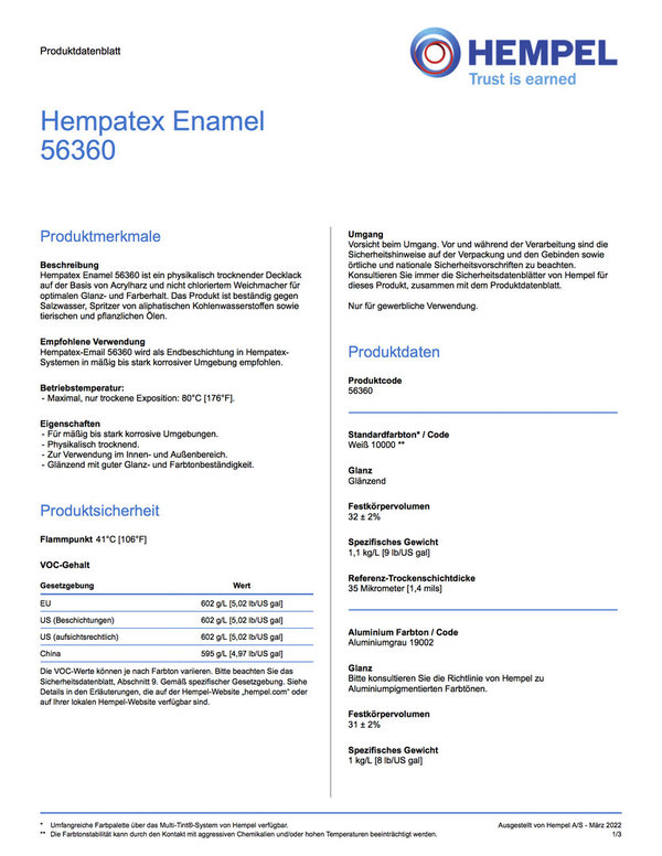 Hempatex Enamel 56360 Dunkelblau